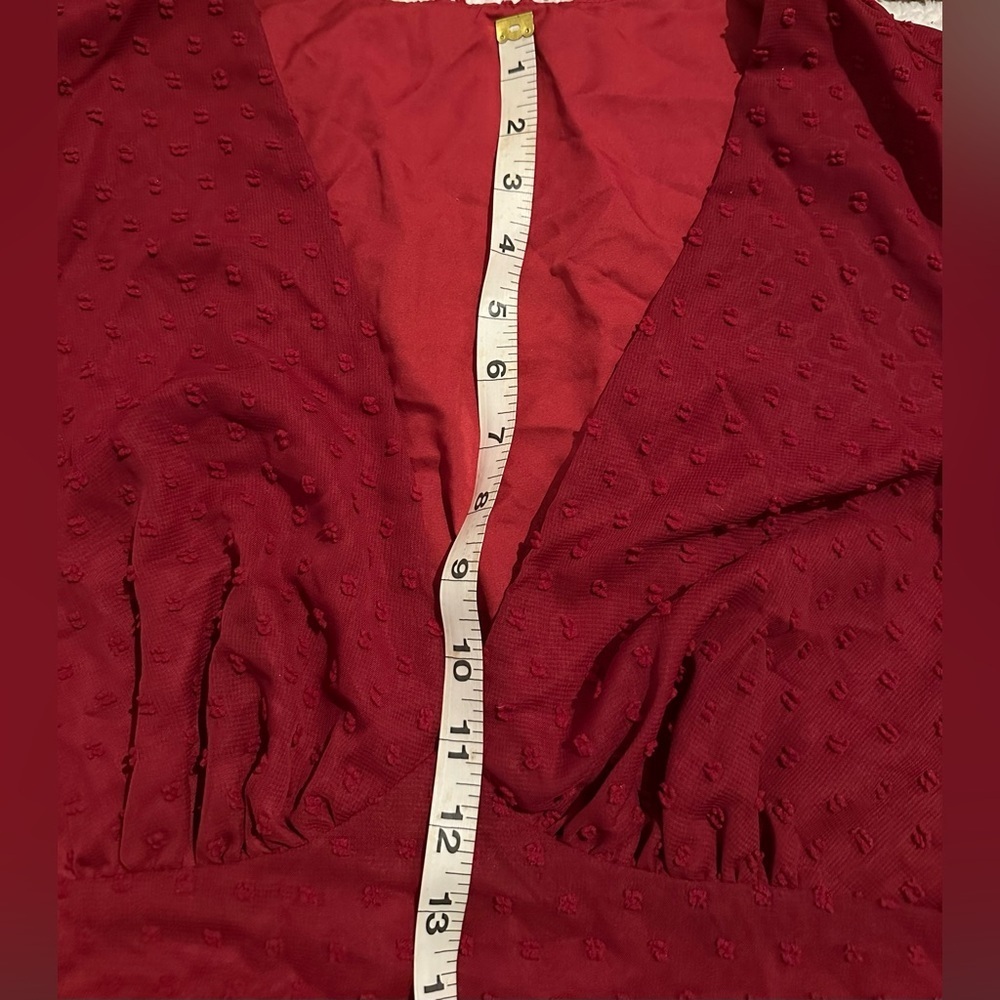 SHEIN Curve Women’s Red V-Neck Long Sleeve Dress size 2XL - Picture 7 of 11